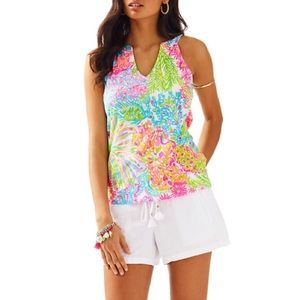 EUC Lilly Pulitzer Arya Top- Lover’s Coral